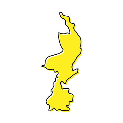 Simple outline map of Limburg is a province of Netherlands. Stylized minimal line design