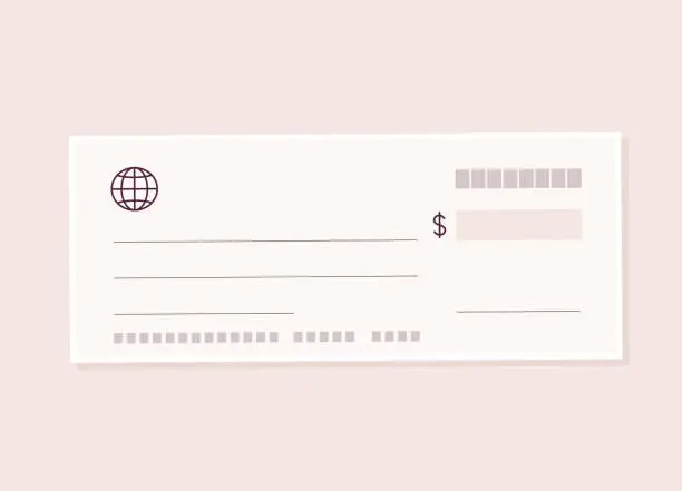 Vector illustration of Blank Cheque.