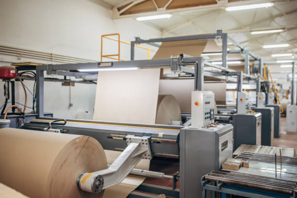 Paper making process stock photo