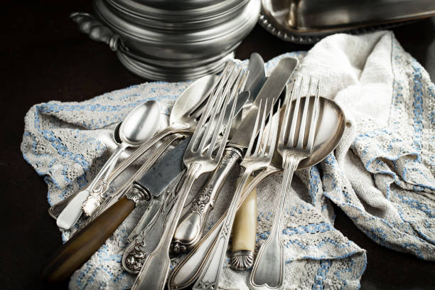 istock Silver utensils for food. 1488777373