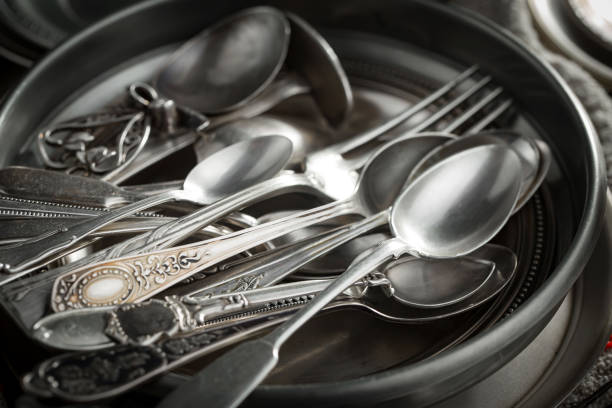 istock Silver utensils for food. 1488777412