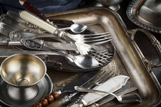 istock Silver utensils for food. 1488777991