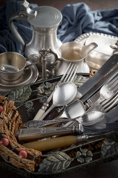 istock Silver utensils for food. 1488778027