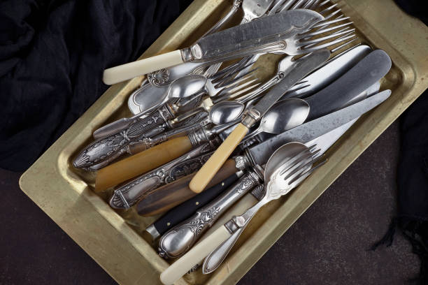 istock Silver utensils for food. 1488778108