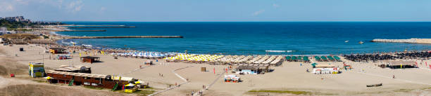 The Beach of Constanta at the Black Sea in Romania stock photo