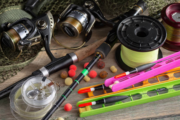 istock Accessories for sport fishing. 1488778627