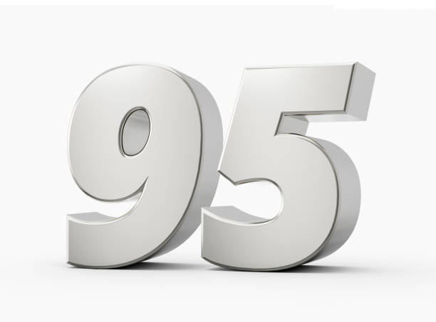 istock 3d Shiny Silver Number 95 Ninety Five 3d Silver Number Isolated On White Background, 3d illustration 1488781404