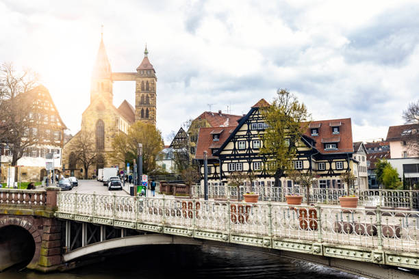 Old town with church in Esslingen