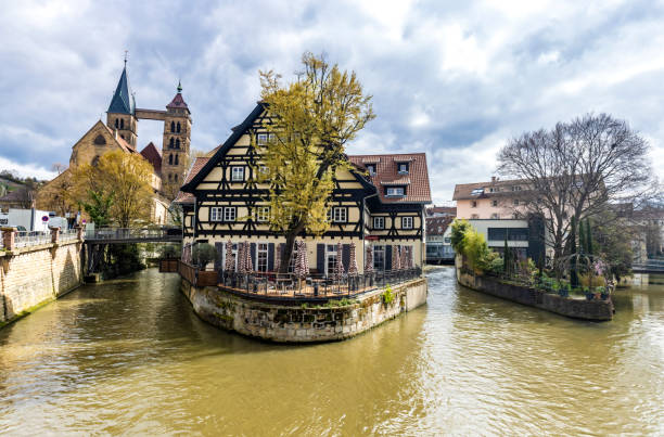Old town with church in Esslingen