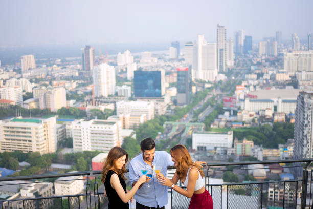 istock People celebrate at luxury hotel. 1488782660