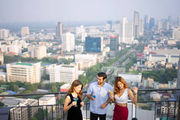 istock People celebrate at luxury hotel. 1488782661