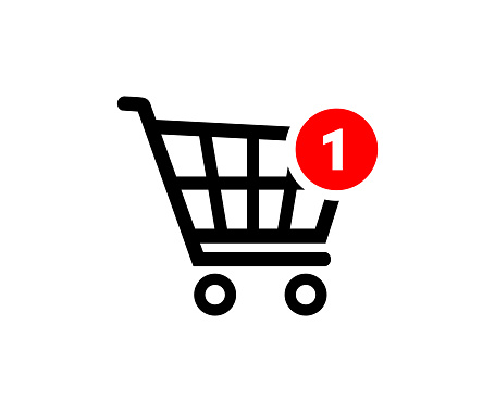 Shopping cart notification icon. Containing cart, shopping, shopping bags, ecommerce, buy, mobile payment, store, checkout, shopping cart  vector design and illustration.