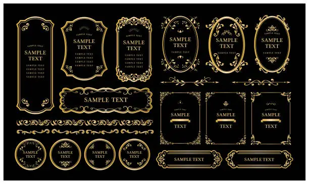 Vector illustration of Traditional decorative vintage frames and ornaments set vector design.