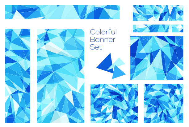 Glittery banner set like a jewel Glittery banner set like a jewel trigone stock illustrations