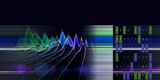 istock Abstract  background contain color graph from dotted guides with blurred lines. Technology  wireframe  concept data in virtual space. Banner for business, science and technology data analytics. Big Data. 1488795513