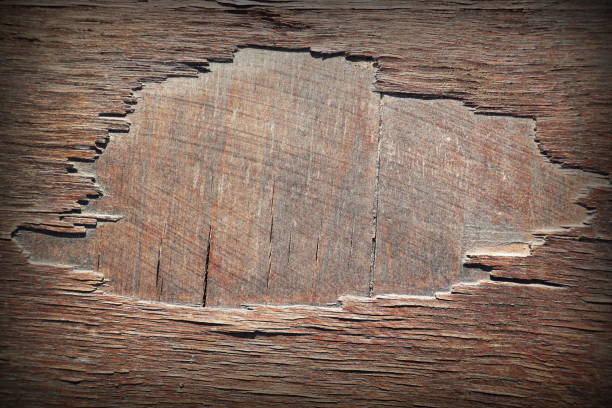 Old plywood background with dust and scratches .