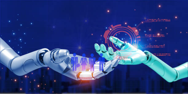 istock artiicial intelligence 3D robotic hand with element digital people icon on abstrat background 1488801624