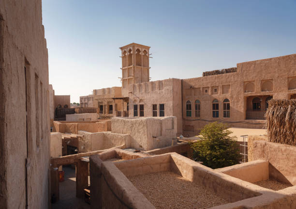 Al seef-old historical district with traditional Arabic architecture.