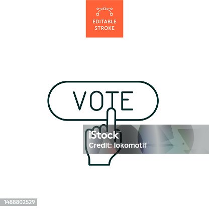 istock Vote Line Icon with Editable Stroke. The Icon is suitable for web design, mobile apps, UI, UX, and GUI design. 1488802529