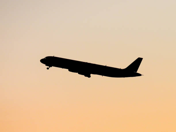 jetstar a321 sunrise silhouette - airbus photos et images de collection