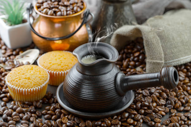 istock Espresso coffee in a cup on the table. 1488813327