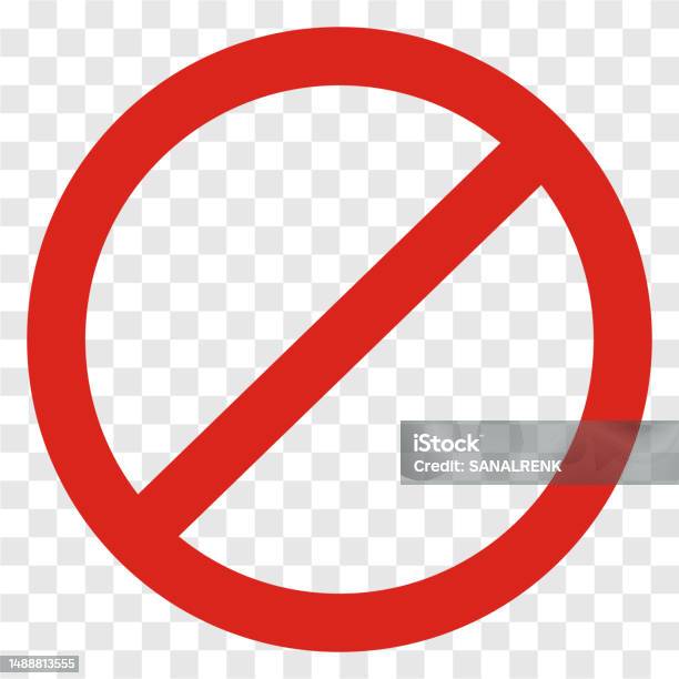 Red Sign Without Background No Sign Red Color Circle Frame On Transparent Background Vector Stock ...