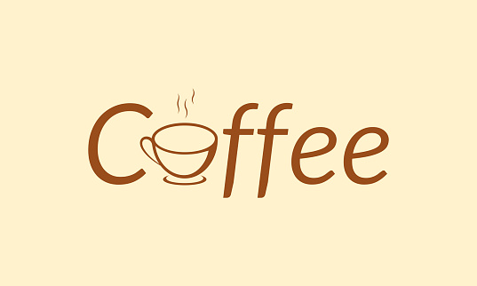 Coffee Typography Text Logo Design. Coffee Typographic Word Logo Vector Design For Business Company.