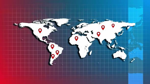 istock World map with location point. Showing location icon on earth map. 1488823386