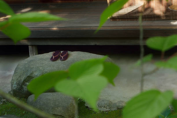 istock Japanese Styled Sandals in Front of Engawa 1488825161