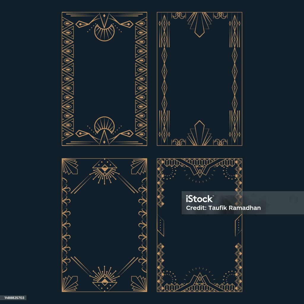Dec Frames Vintage Art Deco Frames Object Stock Illustration - Download Image Now ...