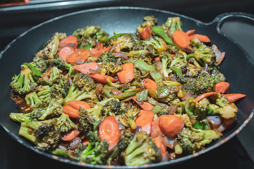 Chinese style broccoli sauteed vegetables