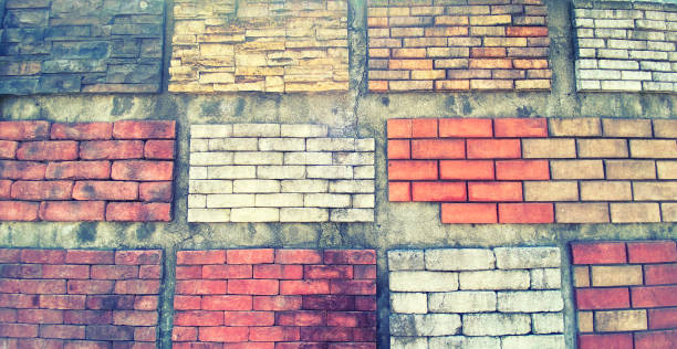 istock Close up of brick wall, example of facing material 1488827282