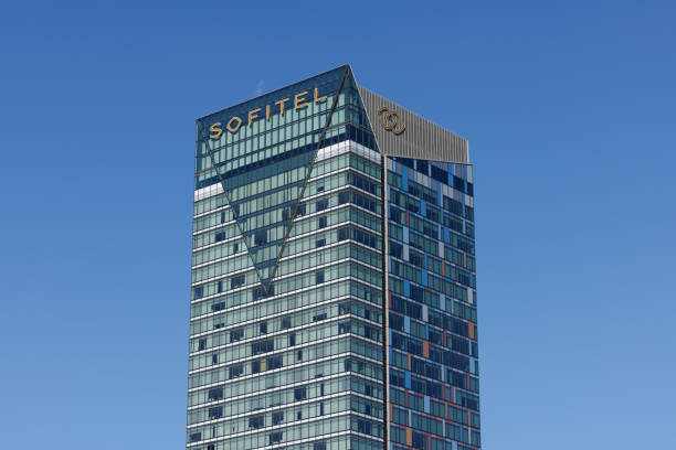 Sydney, Australia - May 5,  2023: The Sofitel hotel, located in Darling Harbour, Sydney.