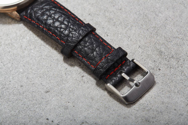 istock Modern and minimalist wristwatch with leather strap 1488830158