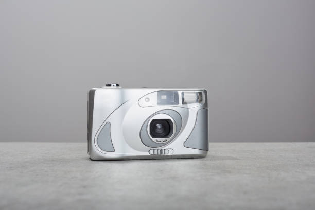 istock Silver color 35mm point and shoot film camera 1488831632