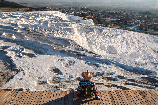 Pamukkale's Scenic Beauty: A Tourist's Delight by the Travertine Pools