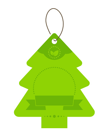 Christmas tree shaped price tag - modern flat design style image. Quality colorful illustration of identification mark for clothes or gifts. Markdown of goods, stores and shopping idea