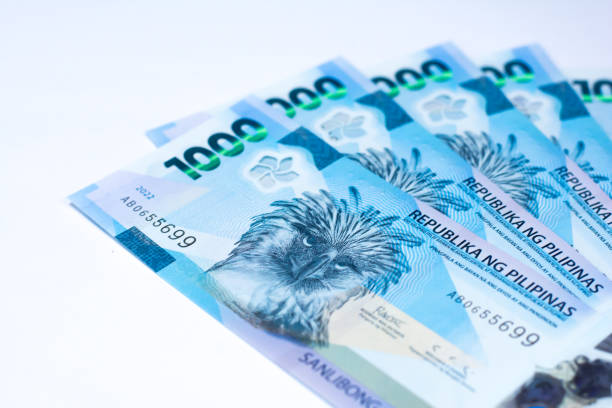 Philippines money Philippines money with copy space on business concepts , Focus on eye of bird on banknotes philippines currency stock pictures, royalty-free photos & images