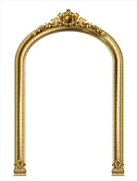 istock Gold classic frame of the rococo baroque door 1488840633