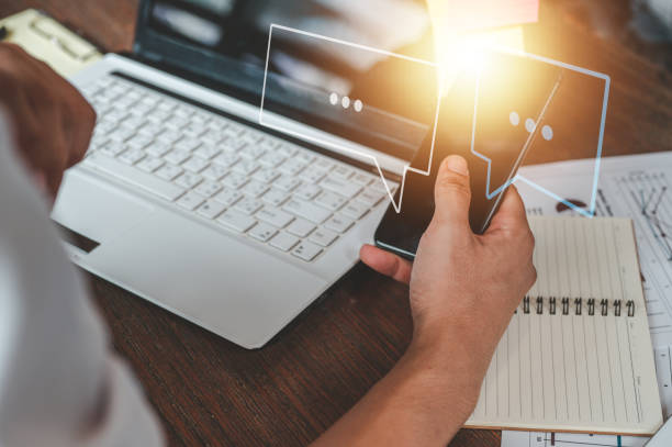 istock chat, message, technology, smartphone, social, communication, media, wireless, internet, social network. chatting message with smartphone. message social communication technology social network. 1488843119