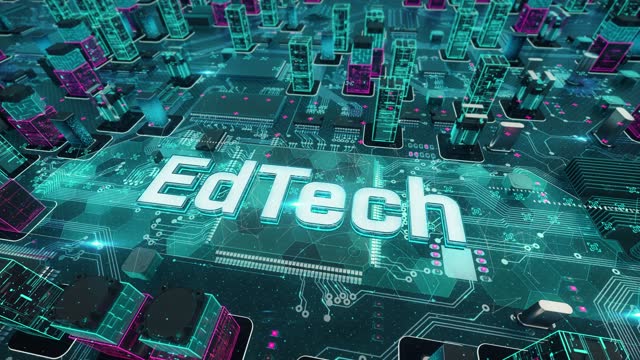 EdTech with digital technology hitech concept