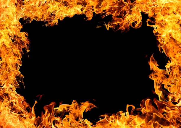 istock Burning abstract flame border and black background 1488849076