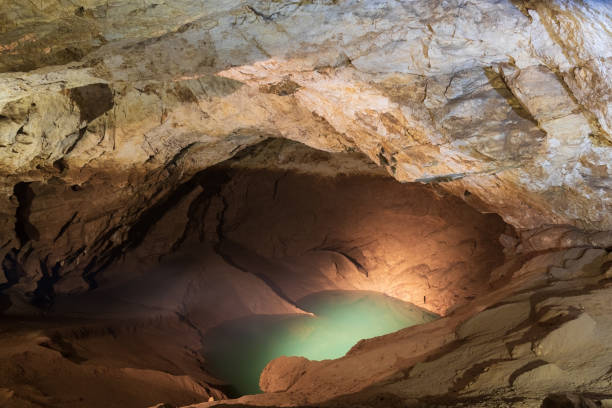 lake in a New Athos Cave, Abkhazia