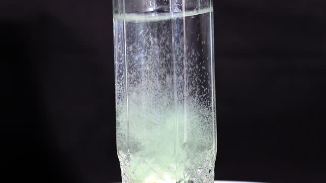 Carbonated water close up view studio shot