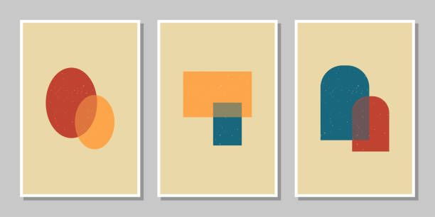 istock Set of three vintage geometric shapes wall decoration 1488861594