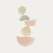 istock Balance made of colored stones. Balance concept. Zen stones flat design style. Vector illustration. 1488864360