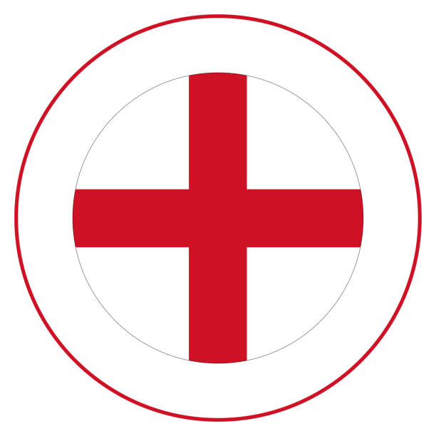 England flag in the circle. Flag of England. England flag in the circle. modern map north east england uk stock illustrations