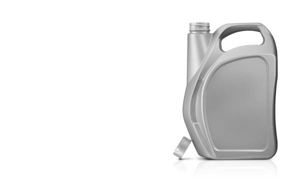 Opened plastic fuel tank isolated on white background