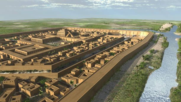 ilustracja 3d miasta ur - ancient civilization obrazy zdjęcia i obrazy z banku zdjęć