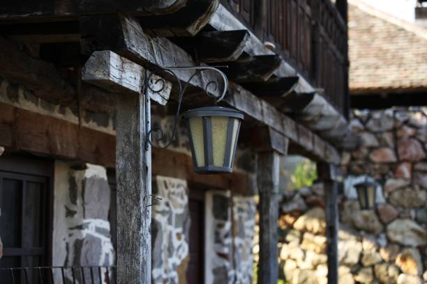 istock Hanging lantern in front of the house 1488887021